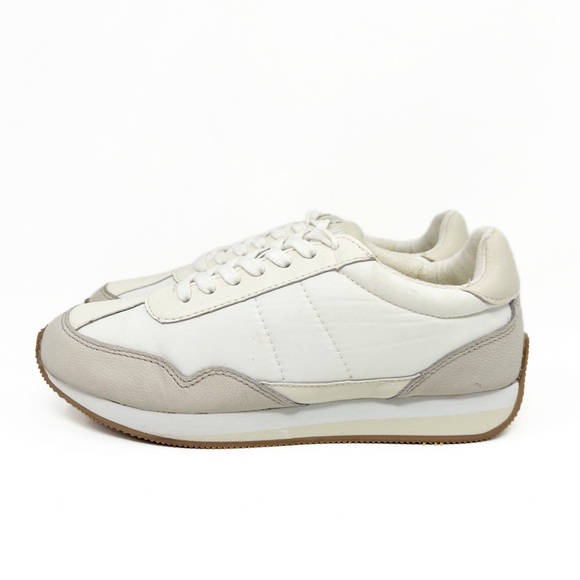 Madewell League Washed Nubuck Leather Sneakers in Cloud Linen - Picture 5 of 12